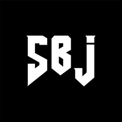 SBJ letter logo design for technology company. SBJ logo design black and white color combination. SBJ logo, SBJ vector, SBJ design, SBJ icon, SBJ alphabet. SBJ typography logo design.