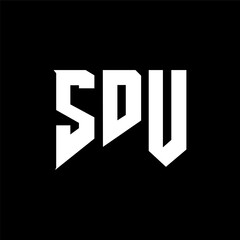 SDU letter logo design for technology company. SDU logo design black and white color combination. SDU logo, SDU vector, SDU design, SDU icon, SDU alphabet. SDU typography logo design.