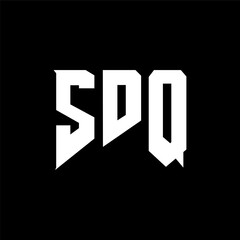 SDQ letter logo design for technology company. SDQ logo design black and white color combination. SDQ logo, SDQ vector, SDQ design, SDQ icon, SDQ alphabet. SDQ typography logo design.