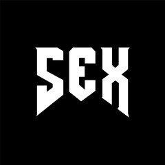 SEX letter logo design for technology company. SEX logo design black and white color combination. SEX logo, SEX vector, SEX design, SEX icon, SEX alphabet. SEX typography logo design.
