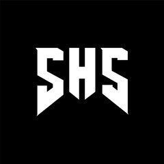 SHS letter logo design for technology company. SHS logo design black and white color combination. SHS logo, SHS vector, SHS design, SHS icon, SHS alphabet. SHS typography logo design.