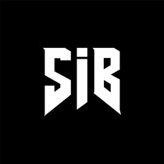 SIB letter logo design for technology company. SIB logo design black and white color combination. SIB logo, SIB vector, SIB design, SIB icon, SIB alphabet. SIB typography logo design.