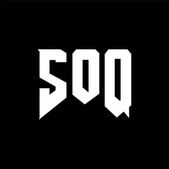 Fototapeta premium SOQ letter logo design for technology company. SOQ logo design black and white color combination. SOQ logo, SOQ vector, SOQ design, SOQ icon, SOQ alphabet. SOQ typography logo design.