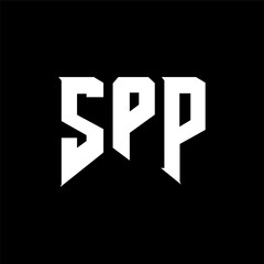SPP letter logo design for technology company. SPP logo design black and white color combination. SPP logo, SPP vector, SPP design, SPP icon, SPP alphabet. SPP typography logo design.