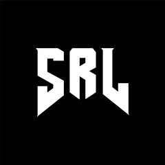 SRL letter logo design for technology company. SRL logo design black and white color combination. SRL logo, SRL vector, SRL design, SRL icon, SRL alphabet. SRL typography logo design.