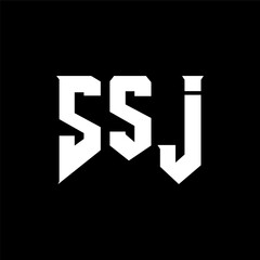 SSJ letter logo design for technology company. SSJ logo design black and white color combination. SSJ logo, SSJ vector, SSJ design, SSJ icon, SSJ alphabet. SSJ typography logo design.