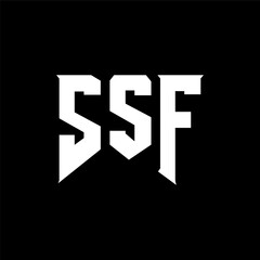 SSF letter logo design for technology company. SSF logo design black and white color combination. SSF logo, SSF vector, SSF design, SSF icon, SSF alphabet. SSF typography logo design.