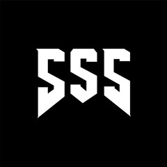 SSS letter logo design for technology company. SSS logo design black and white color combination. SSS logo, SSS vector, SSS design, SSS icon, SSS alphabet. SSS typography logo design.