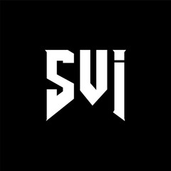 SVI letter logo design for technology company. SVI logo design black and white color combination. SVI logo, SVI vector, SVI design, SVI icon, SVI alphabet. SVI typography logo design.