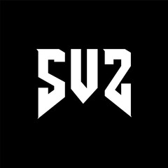 SVZ letter logo design for technology company. SVZ logo design black and white color combination. SVZ logo, SVZ vector, SVZ design, SVZ icon, SVZ alphabet. SVZ typography logo design.