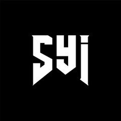 SYI letter logo design for technology company. SYI logo design black and white color combination. SYI logo, SYI vector, SYI design, SYI icon, SYI alphabet. SYI typography logo design.