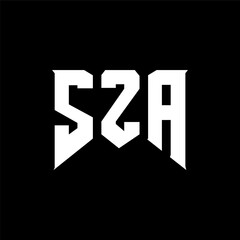 SZA letter logo design for technology company. SZA logo design black and white color combination. SZA logo, SZA vector, SZA design, SZA icon, SZA alphabet. SZA typography logo design.