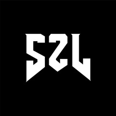 SZL letter logo design for technology company. SZL logo design black and white color combination. SZL logo, SZL vector, SZL design, SZL icon, SZL alphabet. SZL typography logo design.