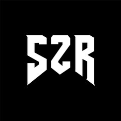 SZR letter logo design for technology company. SZR logo design black and white color combination. SZR logo, SZR vector, SZR design, SZR icon, SZR alphabet. SZR typography logo design.