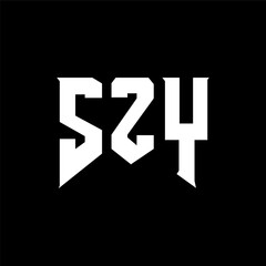Obraz premium SZY letter logo design for technology company. SZY logo design black and white color combination. SZY logo, SZY vector, SZY design, SZY icon, SZY alphabet. SZY typography logo design.