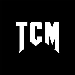 TCM letter logo design for technology company. TCM logo design black and white color combination. TCM logo, TCM vector, TCM design, TCM icon, TCM alphabet. TCM typography logo design.