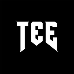 Obraz premium TEE letter logo design for technology company. TEE logo design black and white color combination. TEE logo, TEE vector, TEE design, TEE icon, TEE alphabet. TEE typography logo design.