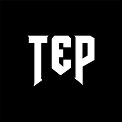 TEP letter logo design for technology company. TEP logo design black and white color combination. TEP logo, TEP vector, TEP design, TEP icon, TEP alphabet. TEP typography logo design.