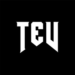 TEV letter logo design for technology company. TEV logo design black and white color combination. TEV logo, TEV vector, TEV design, TEV icon, TEV alphabet. TEV typography logo design.