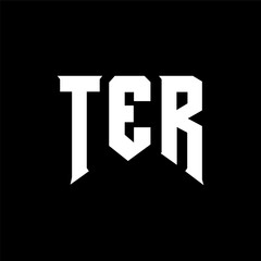 Fototapeta premium TER letter logo design for technology company. TER logo design black and white color combination. TER logo, TER vector, TER design, TER icon, TER alphabet. TER typography logo design.
