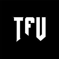 TFU letter logo design for technology company. TFU logo design black and white color combination. TFU logo, TFU vector, TFU design, TFU icon, TFU alphabet. TFU typography logo design.
