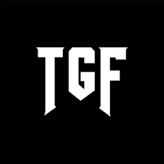 TGF letter logo design for technology company. TGF logo design black and white color combination. TGF logo, TGF vector, TGF design, TGF icon, TGF alphabet. TGF typography logo design.