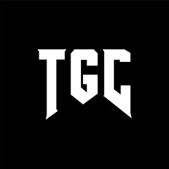 Obraz premium TGC letter logo design for technology company. TGC logo design black and white color combination. TGC logo, TGC vector, TGC design, TGC icon, TGC alphabet. TGC typography logo design.