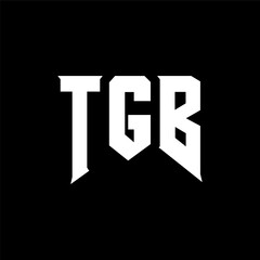 TGB letter logo design for technology company. TGB logo design black and white color combination. TGB logo, TGB vector, TGB design, TGB icon, TGB alphabet. TGB typography logo design.