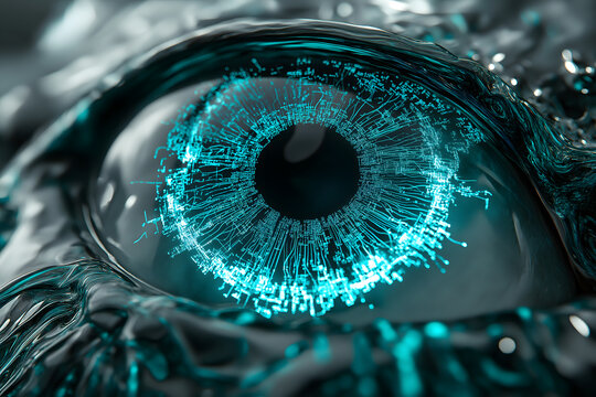 Futuristic AI-Inspired Digital Eye Close-Up - Technology and Innovation