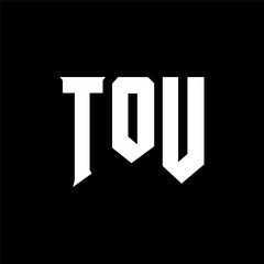 TOU letter logo design for technology company. TOU logo design black and white color combination. TOU logo, TOU vector, TOU design, TOU icon, TOU alphabet. TOU typography logo design.