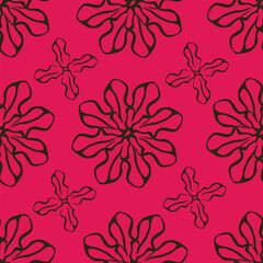 Hand drawn colourful florals Seamless pattern. Abstract Florals pattern. Colourful background. Designed for paper, cover, fabric, decor, wall paper and etc.