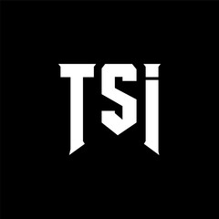TSI letter logo design for technology company. TSI logo design black and white color combination. TSI logo, TSI vector, TSI design, TSI icon, TSI alphabet. TSI typography logo design.