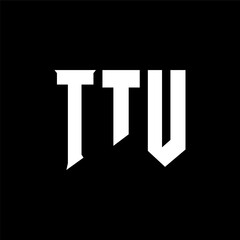 TTU letter logo design for technology company. TTU logo design black and white color combination. TTU logo, TTU vector, TTU design, TTU icon, TTU alphabet. TTU typography logo design.