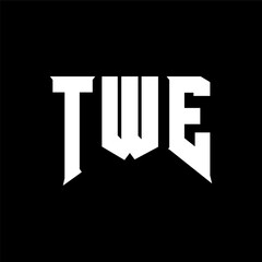 TWE letter logo design for technology company. TWE logo design black and white color combination. TWE logo, TWE vector, TWE design, TWE icon, TWE alphabet. TWE typography logo design.
