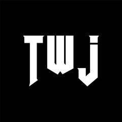TWJ letter logo design for technology company. TWJ logo design black and white color combination. TWJ logo, TWJ vector, TWJ design, TWJ icon, TWJ alphabet. TWJ typography logo design.