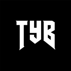 TYB letter logo design for technology company. TYB logo design black and white color combination. TYB logo, TYB vector, TYB design, TYB icon, TYB alphabet. TYB typography logo design.