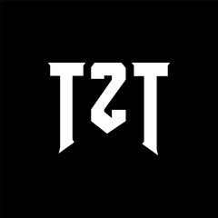 TZT letter logo design for technology company. TZT logo design black and white color combination. TZT logo, TZT vector, TZT design, TZT icon, TZT alphabet. TZT typography logo design.