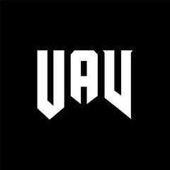 UAV letter logo design for technology company. UAV logo design black and white color combination. UAV logo, UAV vector, UAV design, UAV icon, UAV alphabet. UAV typography logo design.