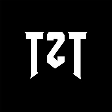 TZT letter logo design for technology company. TZT logo design black and white color combination. TZT logo, TZT vector, TZT design, TZT icon, TZT alphabet. TZT typography logo design.