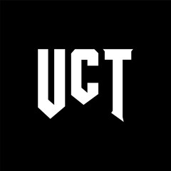 UCT letter logo design for technology company. UCT logo design black and white color combination. UCT logo, UCT vector, UCT design, UCT icon, UCT alphabet. UCT typography logo design.