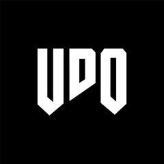 UDO letter logo design for technology company. UDO logo design black and white color combination. UDO logo, UDO vector, UDO design, UDO icon, UDO alphabet. UDO typography logo design.