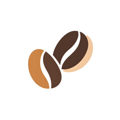 Obraz premium Simple 2D Flat Vector Coffee Bean Icon with Curved Lines