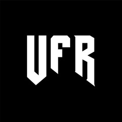 UFR letter logo design for technology company. UFR logo design black and white color combination. UFR logo, UFR vector, UFR design, UFR icon, UFR alphabet. UFR typography logo design.