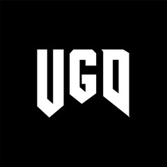 Fototapeta premium UGD letter logo design for technology company. UGD logo design black and white color combination. UGD logo, UGD vector, UGD design, UGD icon, UGD alphabet. UGD typography logo design.