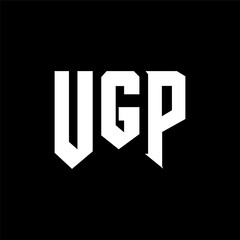 UGP letter logo design for technology company. UGP logo design black and white color combination. UGP logo, UGP vector, UGP design, UGP icon, UGP alphabet. UGP typography logo design.
