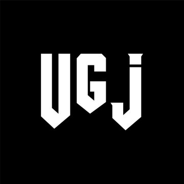 UGJ letter logo design for technology company. UGJ logo design black and white color combination. UGJ logo, UGJ vector, UGJ design, UGJ icon, UGJ alphabet. UGJ typography logo design.