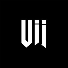 UII letter logo design for technology company. UII logo design black and white color combination. UII logo, UII vector, UII design, UII icon, UII alphabet. UII typography logo design.