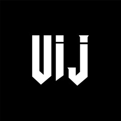 UIJ letter logo design for technology company. UIJ logo design black and white color combination. UIJ logo, UIJ vector, UIJ design, UIJ icon, UIJ alphabet. UIJ typography logo design.