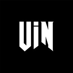 UIN letter logo design for technology company. UIN logo design black and white color combination. UIN logo, UIN vector, UIN design, UIN icon, UIN alphabet. UIN typography logo design.