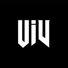 UIV letter logo design for technology company. UIV logo design black and white color combination. UIV logo, UIV vector, UIV design, UIV icon, UIV alphabet. UIV typography logo design.